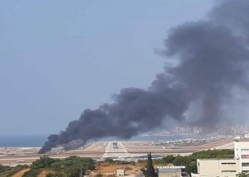 حريق مطار رفيق الحريري